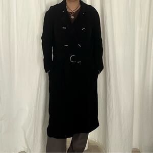 Sandro Paris Black Trench Coat with belt and pockets